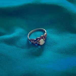 Vintage Opal and Sterling Silver Ring